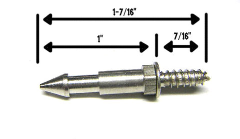 Tall Metal Post 1 7/16" ( Wood Screw Base )